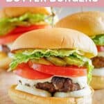 Homemade Culver's butter burger on a serving board.