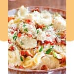 A bowl of homemade Johnny Carino's bowtie festival.