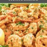 Shrimp remoulade over lettuce.