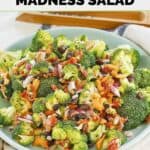 Homemade Sweet Tomatoes broccoli salad in a serving bowl.