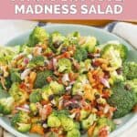 Homemade Sweet Tomatoes broccoli salad on a plate.