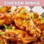 Closeup of copycat Buffalo Wild Wings General Tso wings.