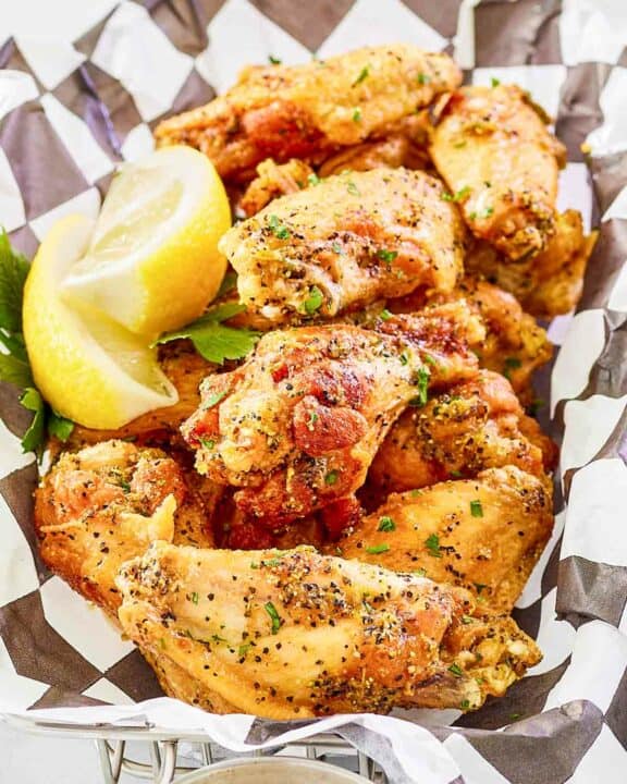 Copycat Buffalo Wild Wings lemon pepper wings.