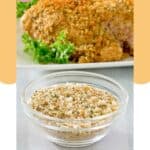 Homemade Italian seasoned bread crumbs in a small glass bowl.