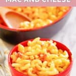 A bowl of homemade Luby's mac and cheese.
