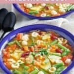 A bowl of copycat Olive Garden minestrone soup.