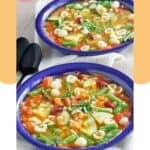 Homemade copycat Olive Garden Minestrone soup in two bowls.