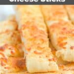 Closeup of homemade Pizza Hut cheese sticks.