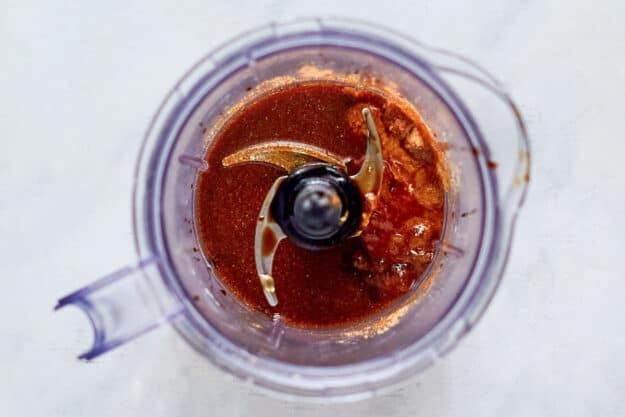 Mandarin orange salad dressing ingredients in a blender.
