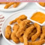 Homemade Burger King chicken fries and dipping sauce on a plate.