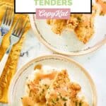 Homemade Cracker Barrel fried chicken tenders on two plates.
