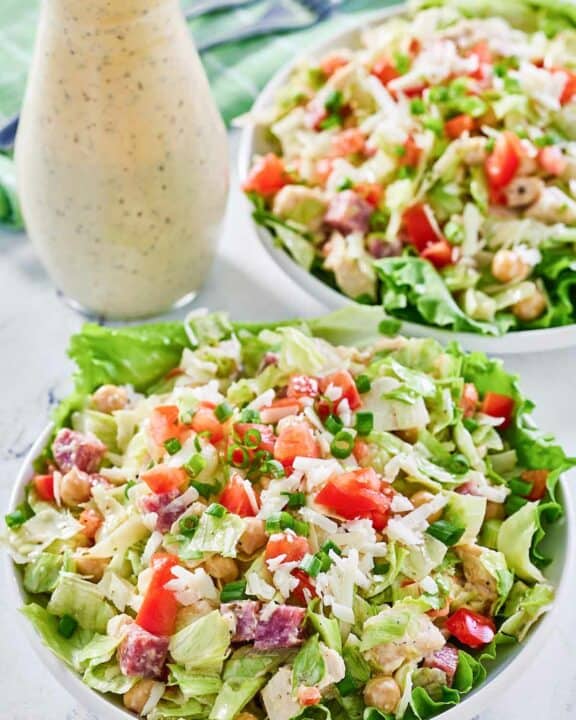 Copycat Cucina Cucina chopped salad and dressing.