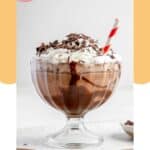 Frozen hot chocolate in a large dessert dish.