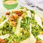 Copycat Houston's Caesar salad with spicy Caesar dressing.