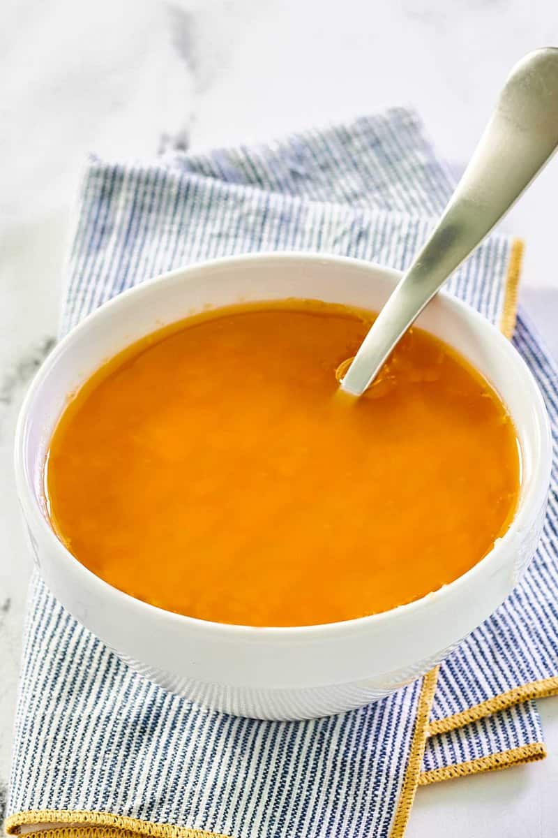 Copycat Houston's spicy Caesar salad dressing in a bowl.