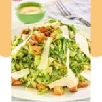 Homemade Houston's spicy Caesar dressing and salad.