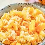 Copycat Luby's Ambrosia fruit salad in a bowl.