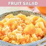 A bowl of homemade Luby's ambrosia salad.