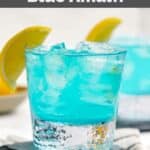 Homemade Olive Garden Blue Amalfi drink on a coaster.