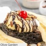 Homemade Olive Garden brownie banana funtastico dessert in a bowl.