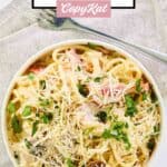 Homemade Olive Garden carbonara pasta.