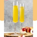Homemade Olive Garden peach bellini in two glasses.