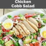 Homemade Panera chicken cobb salad with green goddess dressing.