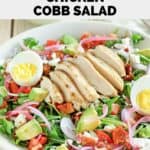 A bowl of homemade Panera green goddess chicken cobb salad.