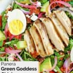 Homemade Panera green goddess chicken cobb salad in a large bowl.
