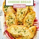 A basket of homemade Pasta House garlic cheese bread.