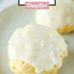 Two pineapple cookies on a plate.