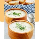 Two bowls of homemade Red Lobster New England clam chowder.