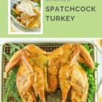 Smoked spatchcock turkey whole and sliced.