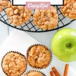 Homemade cinnamon apple muffins with walnuts.