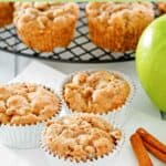 Homemade cinnamon apple walnut muffins.