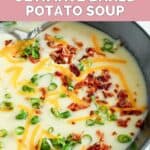 A bowl of homemade Bennigan's potato soup.