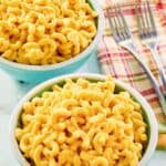 Two bowls of copycat Cracker Barrel mac and cheese.