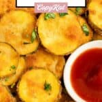 Fried zucchini and dipping sauce.