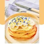 Homemade IHOP minion pancakes on a plate.