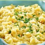 Instant Pot parmesan risotto garnished with parsley.