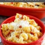 Homemade Longhorn Steakhouse mac and cheese in a small bowl.