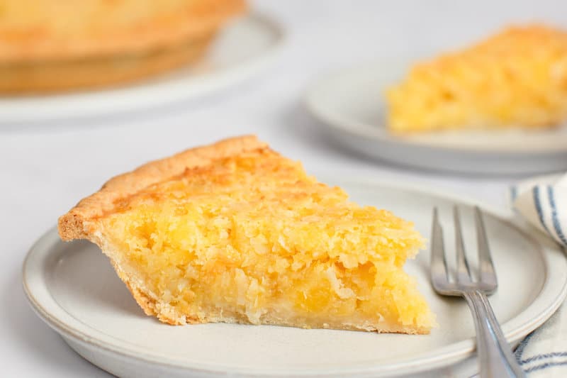 Two slices of copycat Luby's Hawaiian Pie.