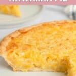 Homemade Luby's Hawaiian pie in a pie plate.