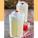 Homemade McDonald's eggnog shake and straws.