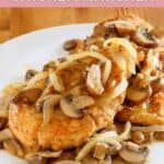 A plate of homemade Olive Garden chicken marsala.