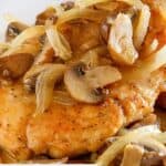 Homemade Olive Garden chicken marsala on a plate.