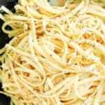 Pasta tossed with egg, garlic, and parmesan cheese.