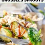 Homemade Red Lobster crispy Brussels spouts in a bowl and one on a fork.