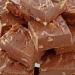 Pieces of homemade See's fudge candy.