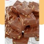 Homemade See's fudge candy on a platter.